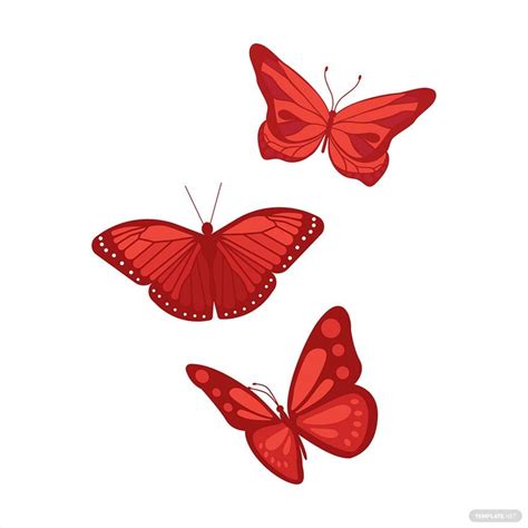 Red Butterfly Vector in Illustrator, EPS, JPG, PNG, SVG - Download ...