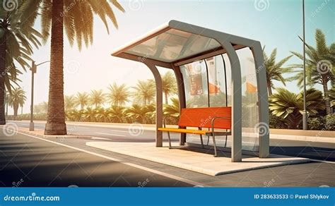 Bus Station Construction for Advertising or Promotional Content Located in City District in ...