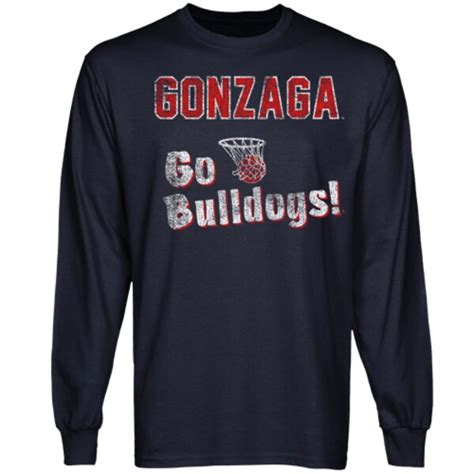 Gonzaga Bulldogs Cheering Section Long Sleeve T-Shirt - Navy Blue ...