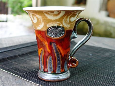 Christmas Gift - Ceramics and Pottery Coffee Mug, Red Tea Mug, Unique ...