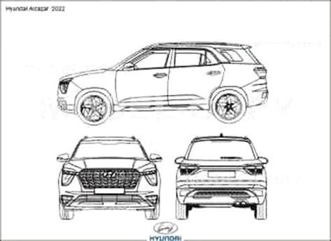 Hyundai Alcazar ‘2022 - 2D drawing (blueprints) - 66324 - Model COPY - Default