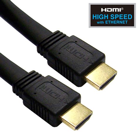 1080p Flat HDMI High Speed with Ethernet Cable, 50ft