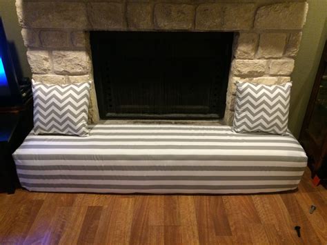 DIY Fireplace Cover with Childproof Gray and White Stripes