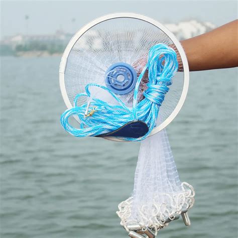 Outdoor Fishing Tackle Magic Fishing Net Finefish Aluminum Ring American Catch Fish Network Bait ...