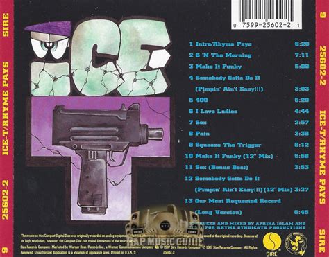 Ice-T - Rhyme Pays: 1st Press. CD | Rap Music Guide