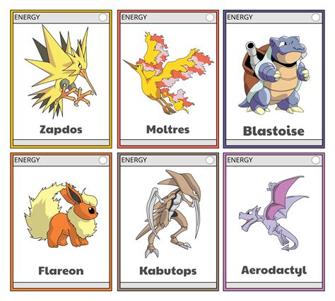 Pokemon Printables Cards