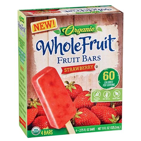 Whole Fruit Organic Strawberry Fruit Bars - Shop Ice Cream & Treats at ...