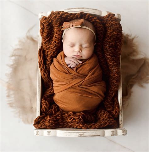 Newborn Cradle pose with fall knitted blanket and matching wrap Custom Christmas Cards, Holiday ...