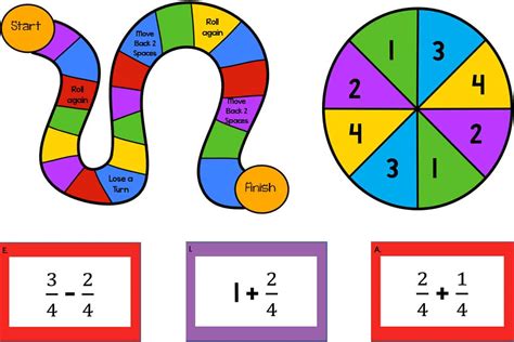 11 Printable Board Games for Adding & Subtracting Fractions