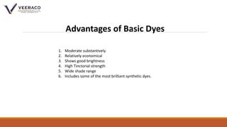 Advantages and Applications of basic dyes | PPT