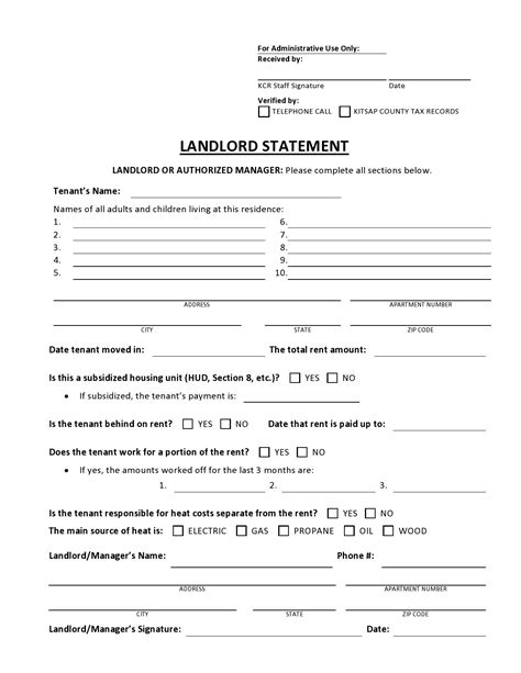 Landlord Accounting Free Forms Printables - Printable Forms Free Online