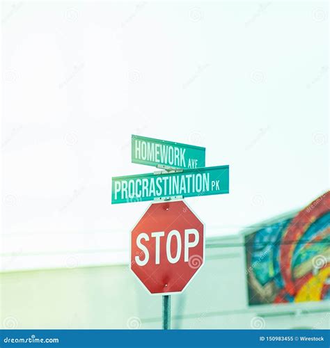 Funny Street Stop Sign with Street Name Writings Stock Image - Image of ...