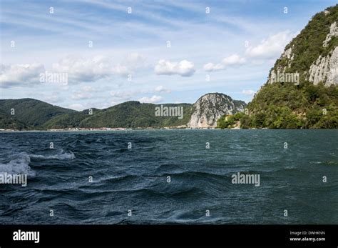 Danube pass through Iron Gates Natural Park, Romania Stock Photo - Alamy