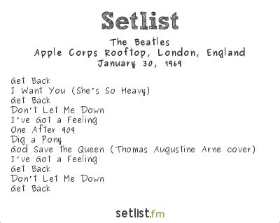 Setlist History: The Beatles Rooftop Concert | setlist.fm