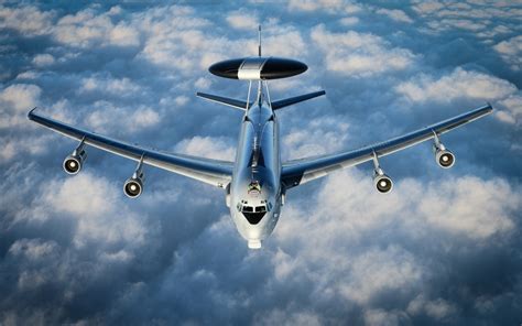 Download wallpapers Boeing E-3 Sentry, military aircraft, NATO, AWACS, American airborne early ...