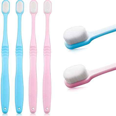 Buy 4 Pieces Soft Micro-Nano Manual Toothbrush Extra Soft Bristles Toothbrush with 20,000 ...