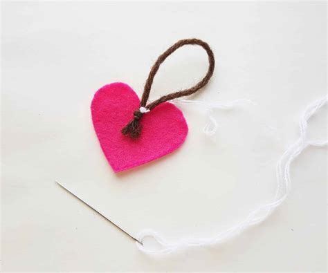 Valentines Felt Heart Plush Ornament - Easy Things to Sew