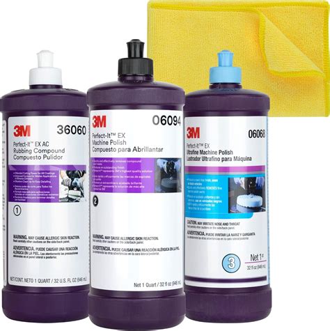 3M Car Buffing and Polishing Kit with Rubbing, Machine and Ultrafine ...