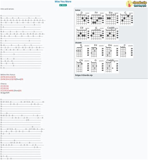 Chord: Miss You More - BBMak - tab, song lyric, sheet, guitar, ukulele | chords.vip