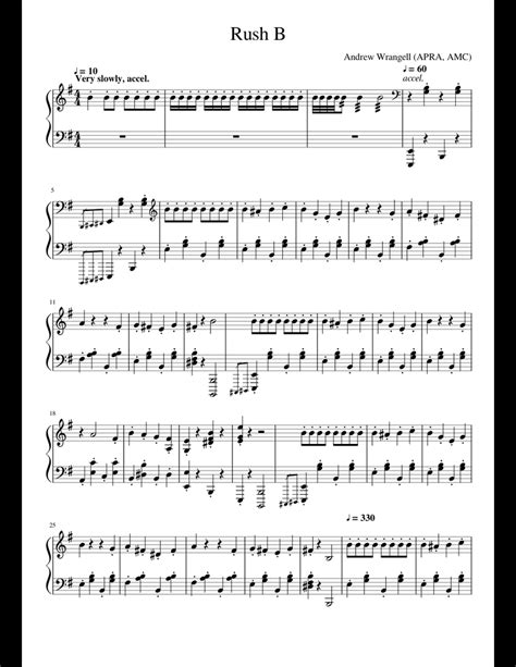 Rush E Sheet Music : Big Time Rush sheet music by Big Time Rush (Piano ...