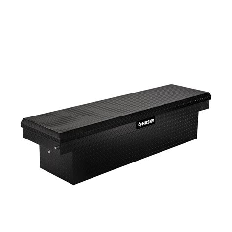 Husky 71.36 in. Matte Black Aluminum Full Size Crossbed Truck Tool Box 102100-53-01 - The Home ...