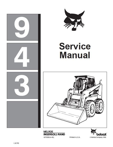 Bobcat 943 Loader Service Manual PDF