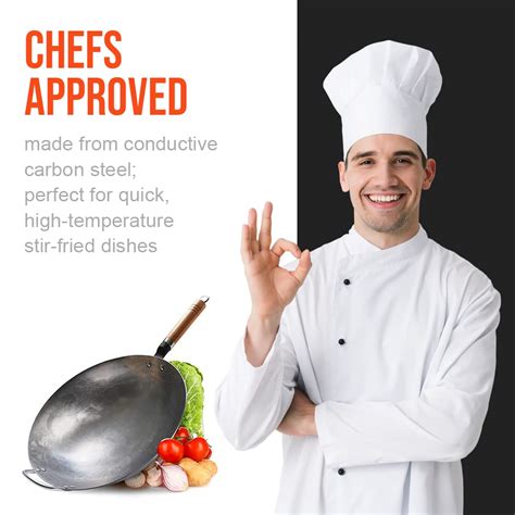 Buy Carbon Steel Wok Pan Set | Includes 13 inch Craft Wok Pan with Detached Handle, Stainless ...