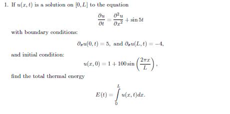 Total thermal energy from heat equation