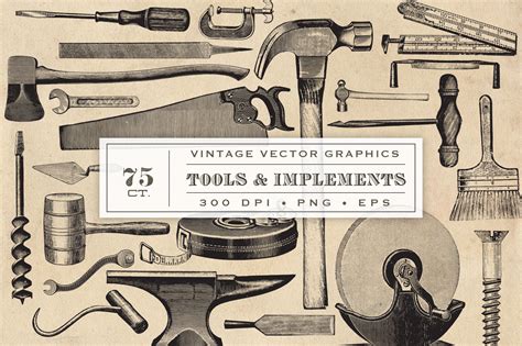 Vintage Tool & Implement Graphics ~ Illustrations ~ Creative Market