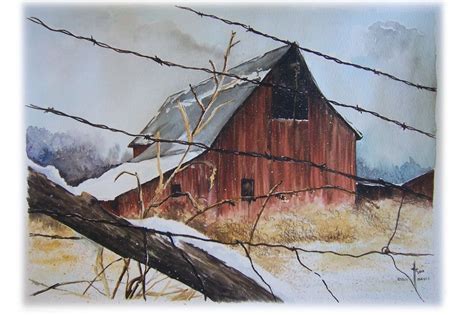 Holidays | Asmalltowndad's Weblog | Watercolor barns, Painting ...