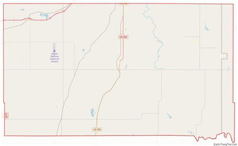 Map of Washita County, Oklahoma - Thong Thai Real