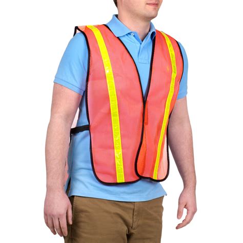 Orange High Visibility Safety Vest with 1" Reflective Tape