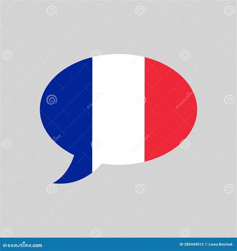 Speech Bubble with Flag of France, French Language Concept, Vector Design Element, Francais ...