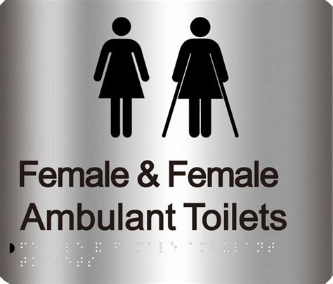 Female Toilet & Female Ambulant Toilet Sign (Airlock Sign) - Aluminium – Bractile Signs