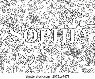 Sophia Cute Hand Drawn Coloring Pages Stock Vector (Royalty Free) 2075169679 | Shutterstock