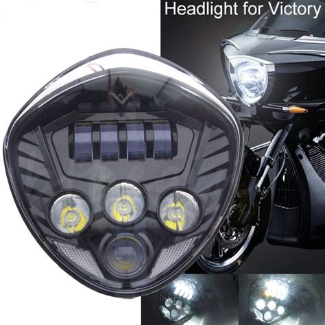 Victory Led Motorcycle Headlamp Kit - 60w Cree Chip Black Motorcycle ...