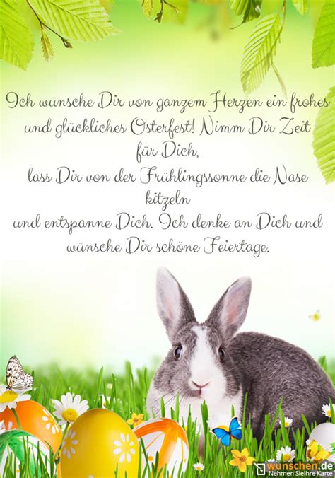 Ich wünsche Dir von ganzem Herzen ein frohes - Fertig Osterkarte