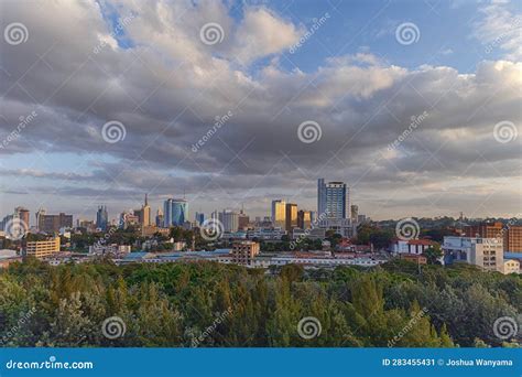 Nairobi skyline at sunset editorial photo. Image of steel - 283455431