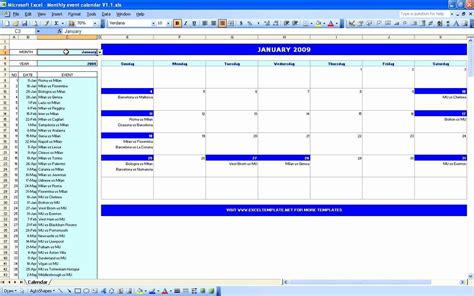 Event Management Template Excel Template Calendar Design - Riset