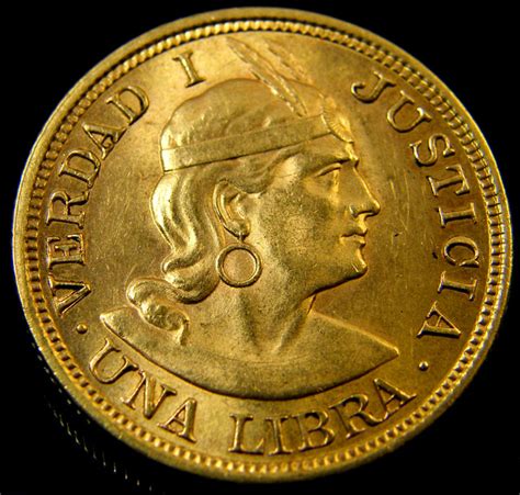 1 LIBERA POUND PERU GOLD COIN 1917 CO152