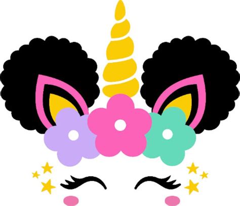 Afro Unicorn Svg, Unicorn Puff Svg Png Dxf, Unicorn - Etsy