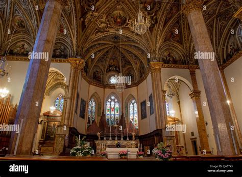 Perugia Italy April 24 2022: Interior Cathedral of Perugia, also known as the Cathedral of San ...