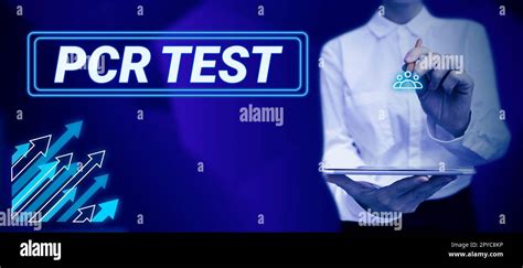 Hand writing sign Pcr Test, Word for qualitative detection of viral genome within the short ...