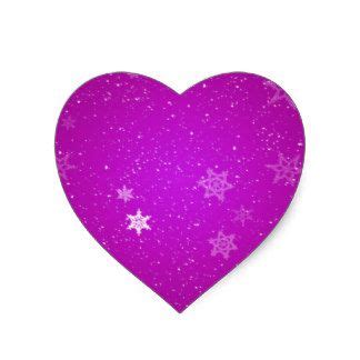 Snowflakes on Purple Sparkles Heart Sticker Personalized Christmas Gifts, Holiday Gifts ...