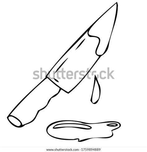 Scary Knife Blood Pool Blood Vector Stock Vector (Royalty Free ...