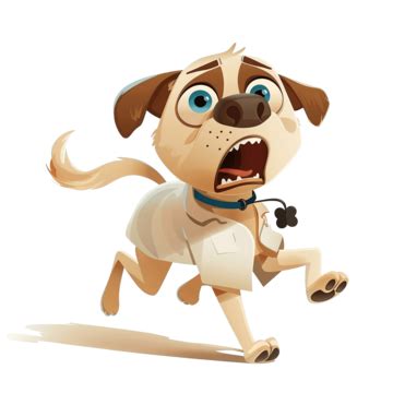 Cartoon Dog Is Scared And Runs Away From The Vet Clinic, Cartoon, Drawing, Clinic PNG ...