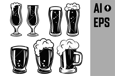 Set of Beer Mugs. Design Elements Graphic by ivankotliar256 · Creative ...