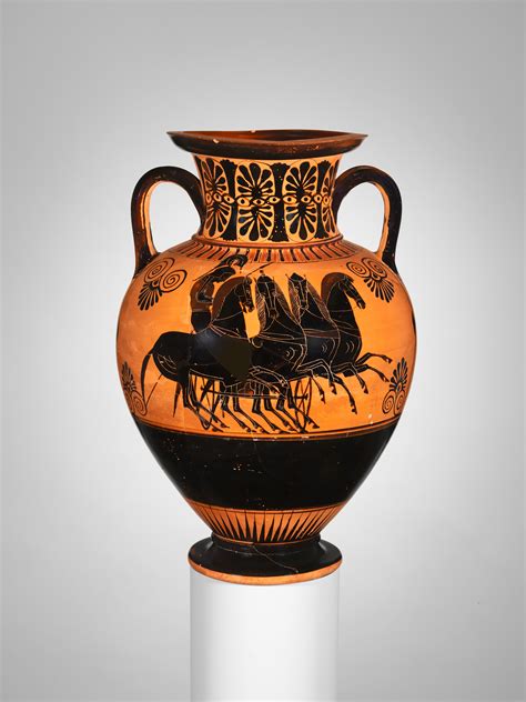 Terracotta neck-amphora (jar) | Greek, Attic | Archaic | The Metropolitan Museum of Art