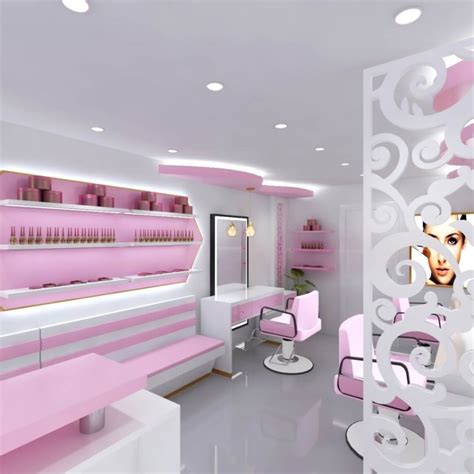 Pink Beauty Salon Shop Furniture I-Brow Studio Station Design