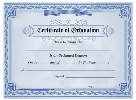 Ordination Certificate Template: 14+ Unique and Free Downloadable Certificates - Template Sumo ...